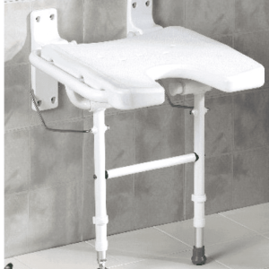 Asiento para duchas abatible tipo U de pared con patas