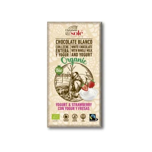 Chocolate Blanco con Yogur y Fresas Bio Solé, 100 gr