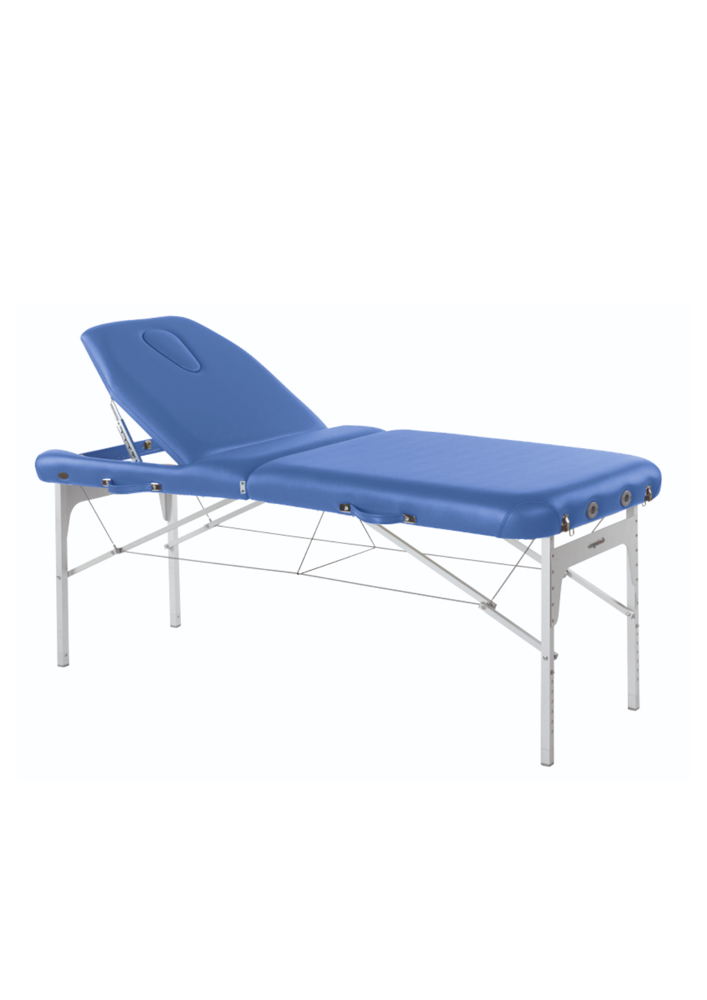 C3914 Camilla plegable de aluminio de dos cuerpos 70cm x 186cm, altura regulable - Imagen 2