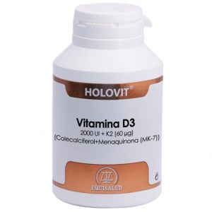 HOLOVIT Vitamina D3 2.000 UI + K2 60 µg (Colecalciferol + Menaquinona (MK-7)) 180 cáp.