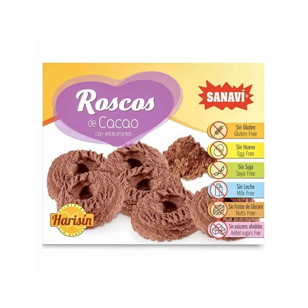 Roscos de Cacao Sin Gluten Sanavi, 150 gr - Imagen 2