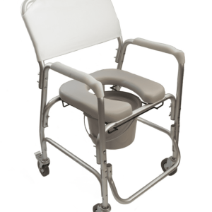 Silla de aluminio para el apoyo del aseo con inodoro y ruedas