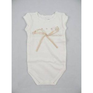 Body Blanco Con Lazo Beige Chocolat Baby
