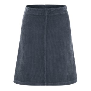 Falda de pana color azul oscuro de línea A