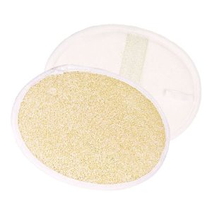 Manopla de luffa exfoliante