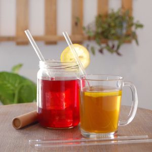 Pajitas de vidrio reutilizables