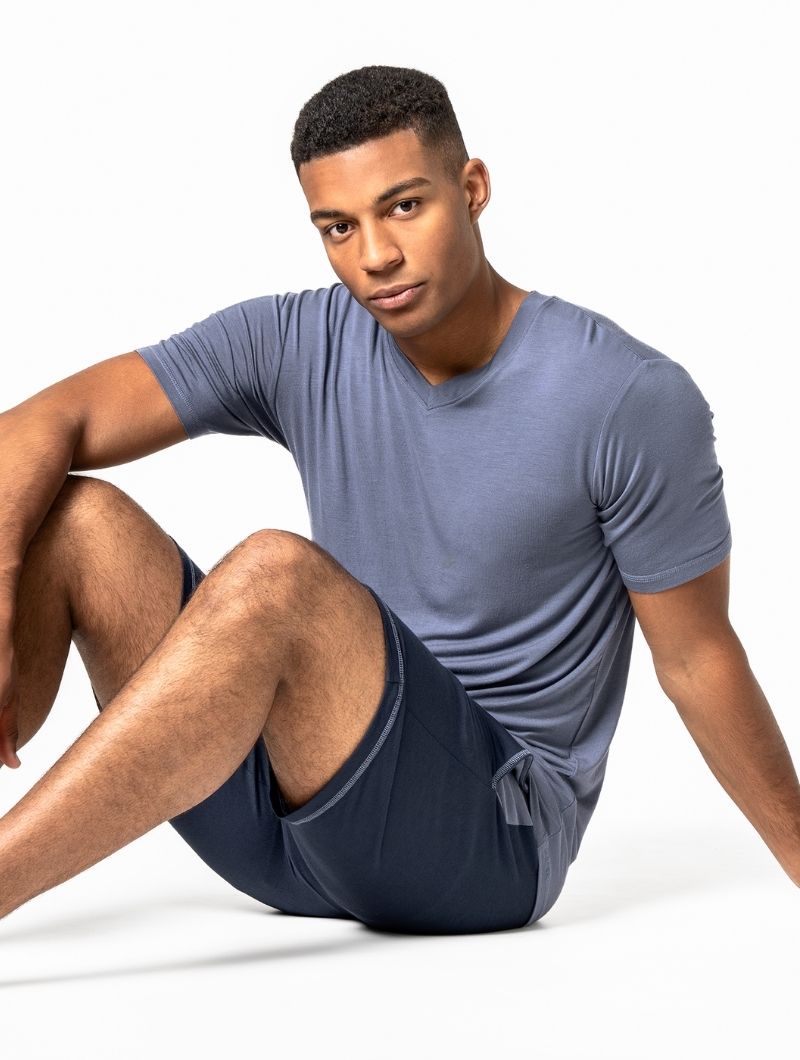 Pijama corto hombre con cintura elástica y bolsillos - Imagen 5