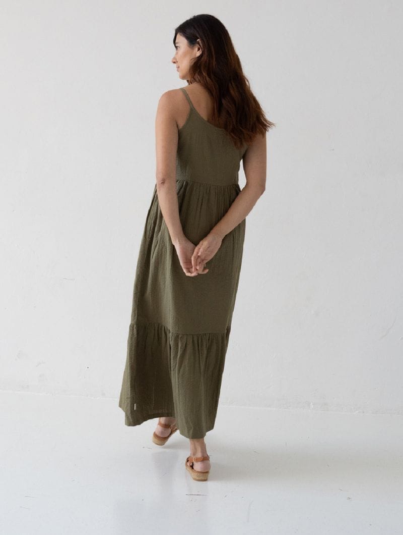 Vestido largo abotonado de algodón orgánico - Imagen 5